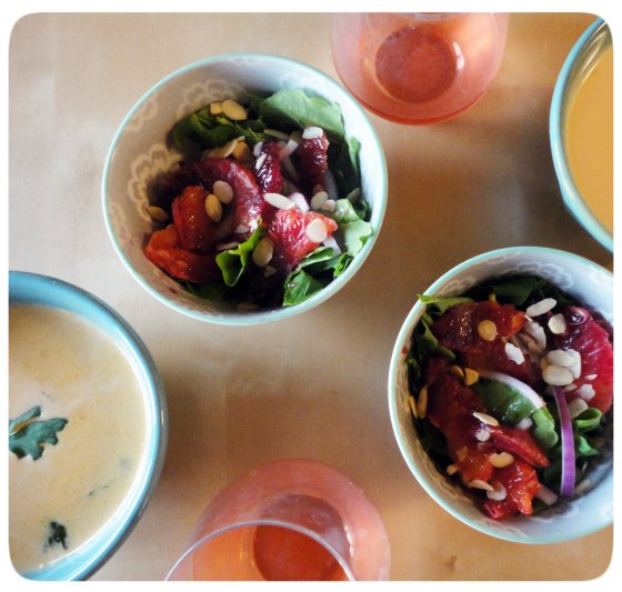 Coconut Soup & Blood Orange Salad