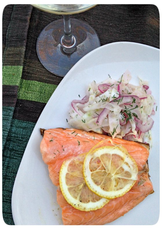Salmon Fennel Slaw | Aprons & Stilettos